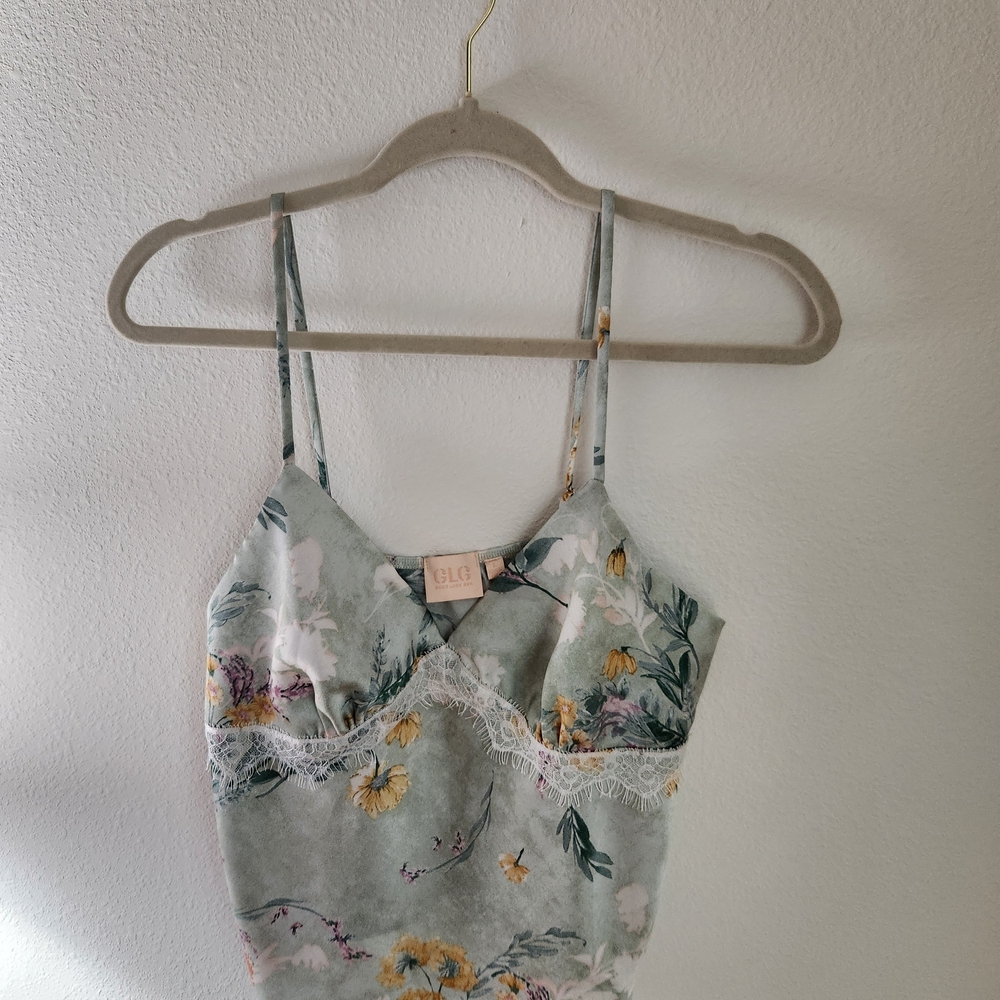 Floral Set Maxi Skirt - Green and Yellow